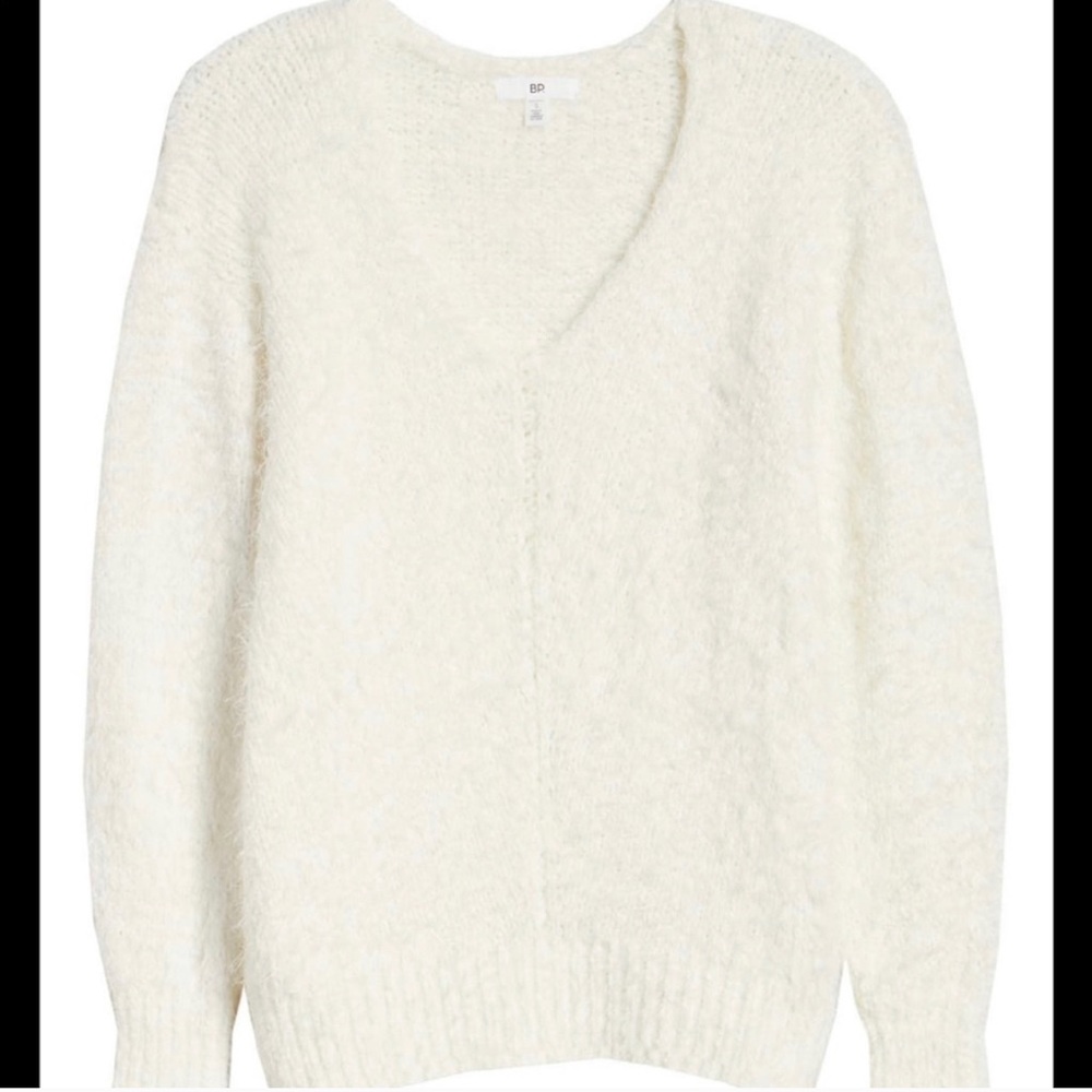 BP Chenille Eyelash White Sweater